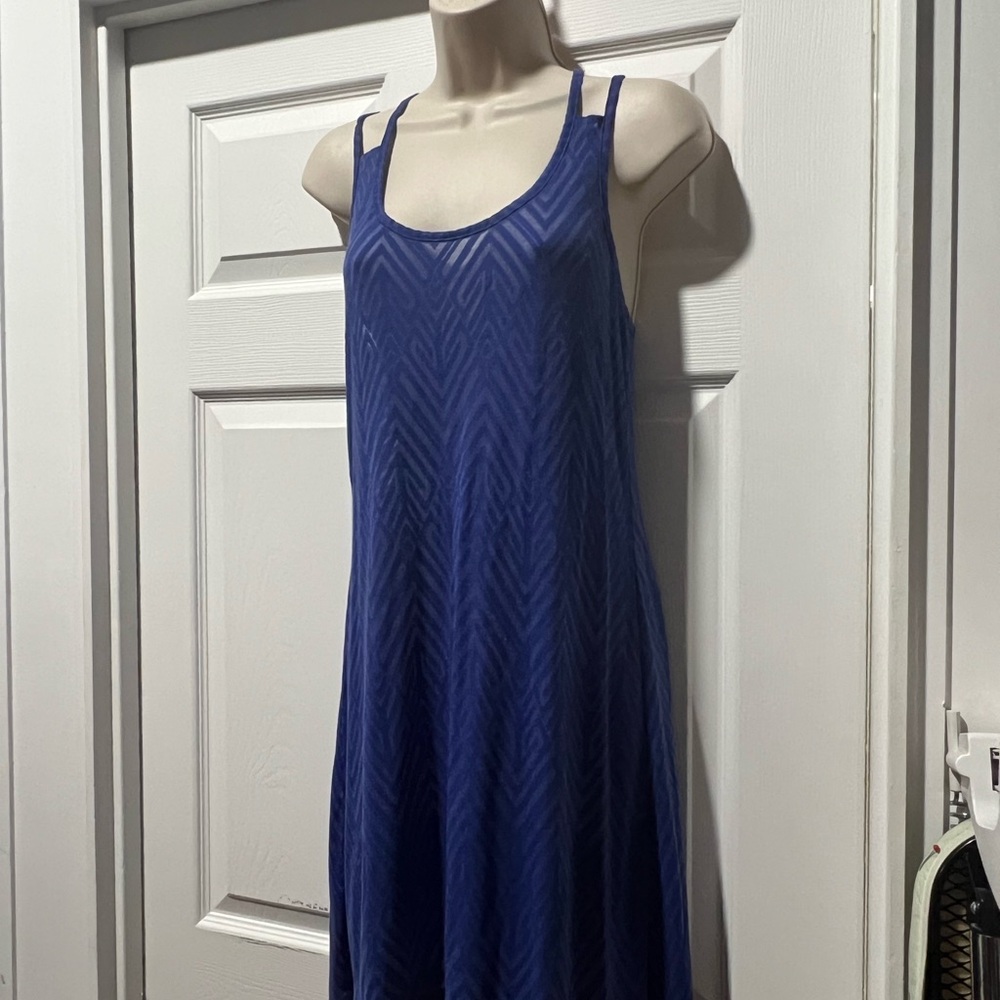 Blue Swim cover-up burnout material